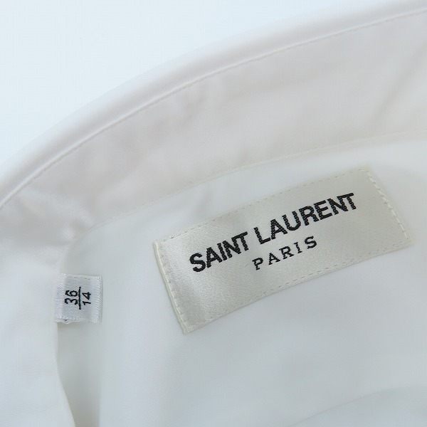 実際に弊社で買取させて頂いた(2)【未使用/JPタグ】SAINT LAURENT/サンローラン 19SS プレーン 長袖シャツ 536096 Y216W/36の画像 2枚目