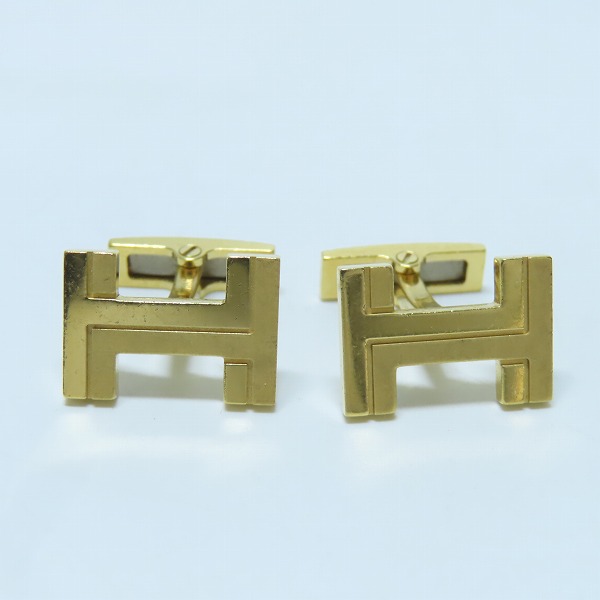 実際に弊社で買取させて頂いたHERMES/エルメス Hモチーフ カフリンクス/カフス の画像 1枚目