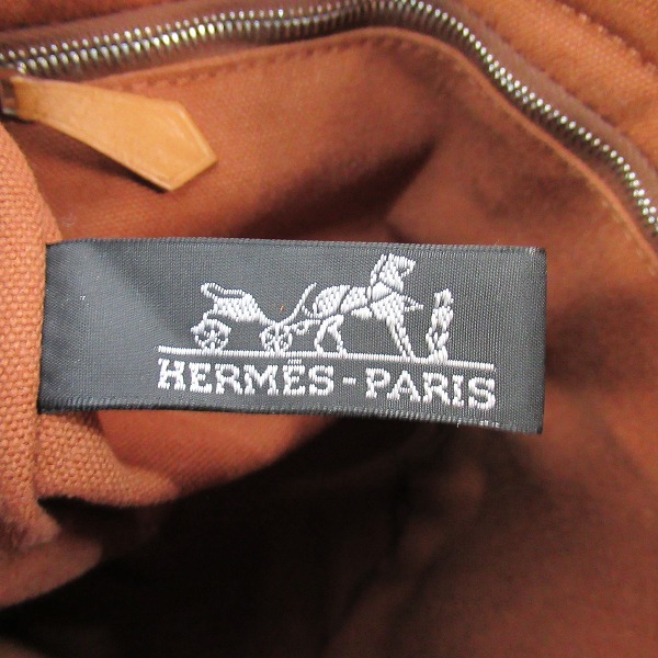 実際に弊社で買取させて頂いたHERMES/エルメス サクソーPM バケツ型 ハンドバッグ トワルアッシュブラウンの画像 5枚目