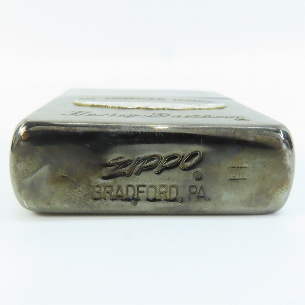 実際に弊社で買取させて頂いたZIPPO/ジッポー HARLEY DAVIDSON/ハーレーダビッドソン ロゴ メタル貼り 1991年製の画像 3枚目
