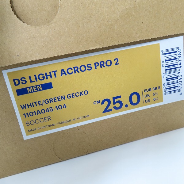 実際に弊社で買取させて頂いた【未使用】ASICS/アシックス DS LIGHT ACROS PRO 2/アクロスプロ サッカースパイク 1101A045-104/25の画像 8枚目