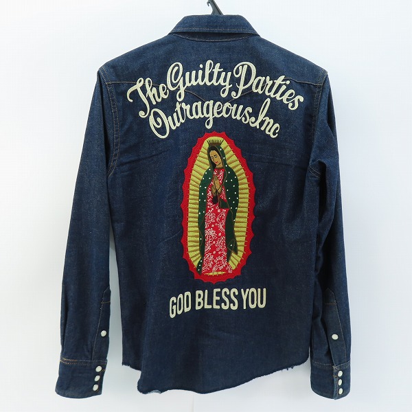 実際に弊社で買取させて頂いたWACKO MARIA/ワコマリア カウボーイスカル デニム ウエスタンシャツ/Sの画像 1枚目