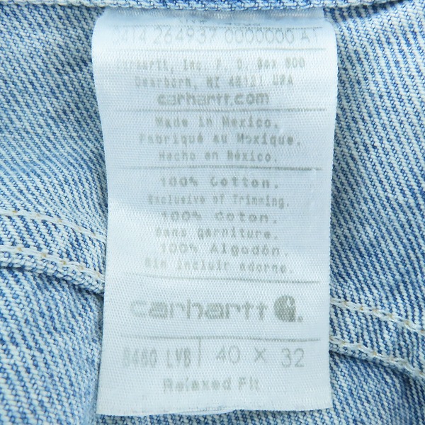 実際に弊社で買取させて頂いたCarhartt/カーハート ジップフライ デニムパンツ/40×32の画像 3枚目