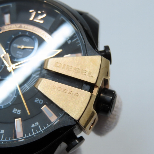 実際に弊社で買取させて頂いたDIESEL/ディーゼル MEGA CHIEF/メガチーフ クロノグラフ DZ-4309【動作未確認】の画像 6枚目