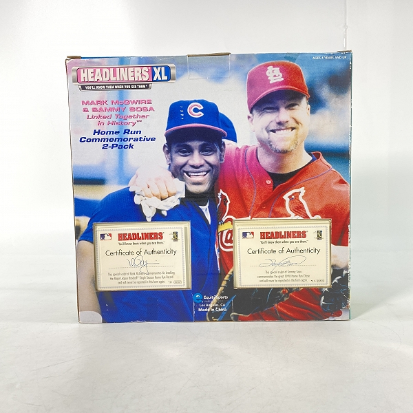 実際に弊社で買取させて頂いた【未開封】Equity Sports HEADLINERS XL SOSA/McGWIRE Linked Together in History フィギュアの画像 2枚目
