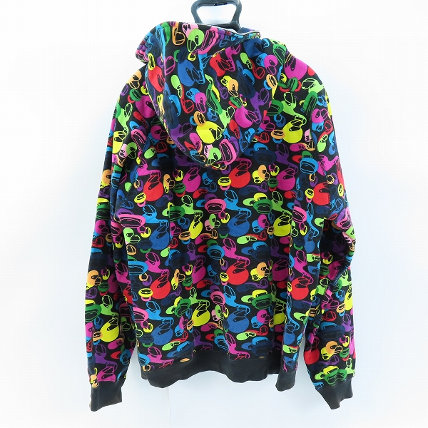 実際に弊社で買取させて頂いたA BATHING APE/アベイシングエイプ マルチカラー 総柄 ジップアップ パーカー/Lの画像 1枚目