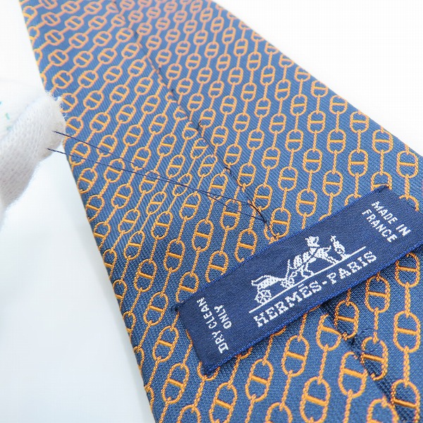 実際に弊社で買取させて頂いたHERMES/エルメス 総柄 シルク ネクタイの画像 6枚目