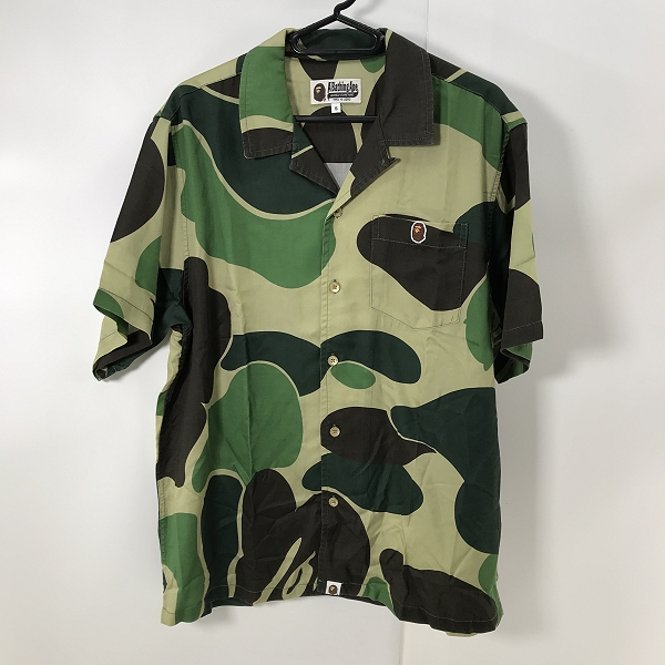 実際に弊社で買取させて頂いたA BATHING APE/アベイジングエイプ ABC Camo Open Collar Shirt/カモフラオープンカラーシャツ 001SRJ201002I/S