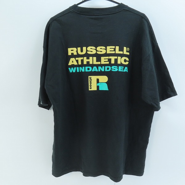 実際に弊社で買取させて頂いたRUSSELL ATHLETIC × ATMOS × WIND AND SEA コラボ プリント Tシャツ XLの画像 1枚目