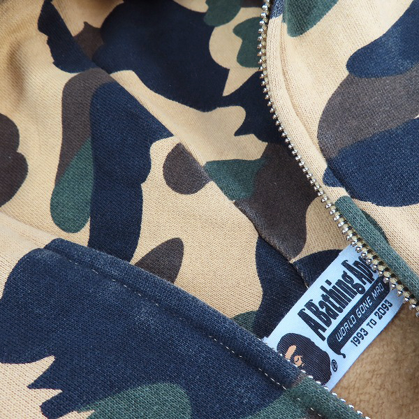 実際に弊社で買取させて頂いたA BATHING APE/アベイシングエイプ サルカモ スウェットフルジップパーカー 001ZPI301017/3XLの画像 6枚目