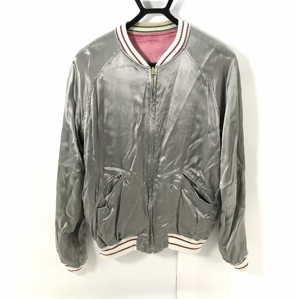 実際に弊社で買取させて頂いたSTAMMBAUM × BEAMS/シュタンバーム × ビームス スカジャン リバーシブル 鷹刺繍 SK17S002/Mの画像 2枚目