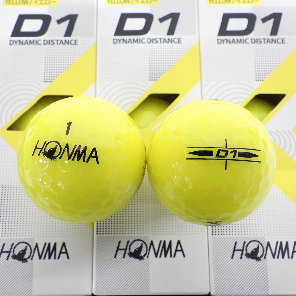 実際に弊社で買取させて頂いた 【未使用】HONMA/ホンマ D1 DYNAMIC DISTANCE ゴルフボール イエロー 1ダースの画像 1枚目