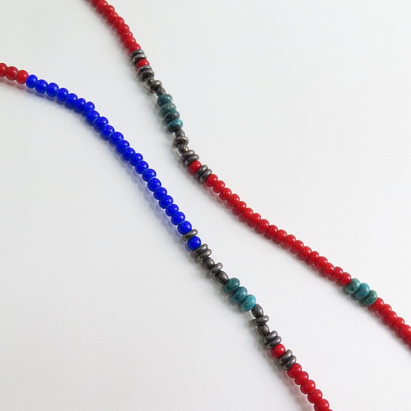 実際に弊社で買取させて頂いたAMP JAPAN/アンプジャパン ビーズ ネックレス レッド/ブルーの画像 1枚目