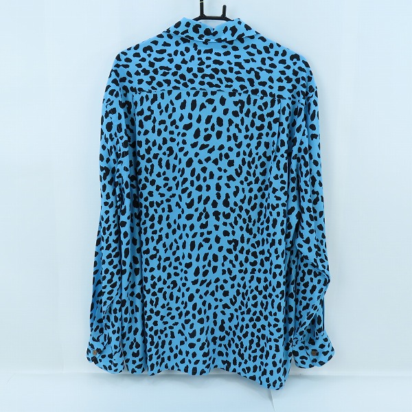 実際に弊社で買取させて頂いたWACKO MARIA/ワコマリア LEOPARD HAWAIIAN SHIRT L/S レオパード ハワイアンシャツ/アロハシャツ ブルー/XLの画像 1枚目