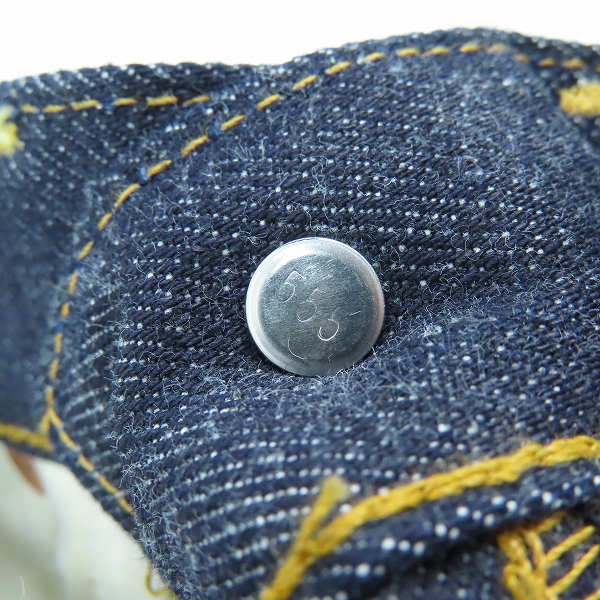 実際に弊社で買取させて頂いた【未使用】LEVIS/リーバイス 201XX 刻印555 バレンシア工場製 復刻 ビッグE デニムパンツ 201-0003/W32/L36の画像 6枚目