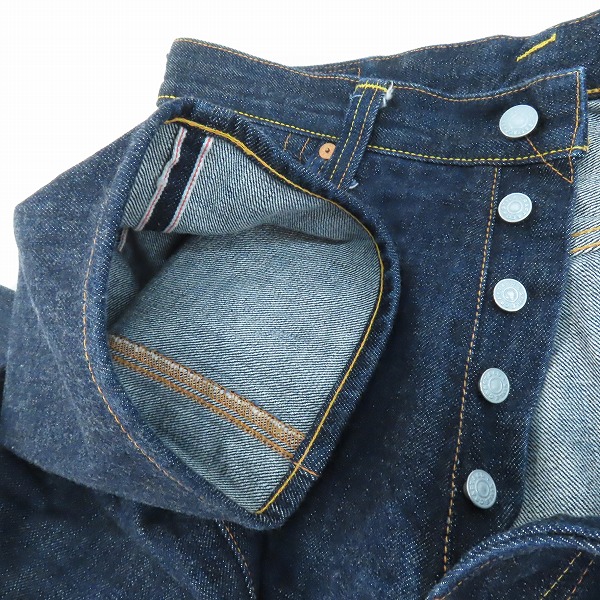 実際に弊社で買取させて頂いたEVISU/エヴィス Lot.2000 No.2 白カモメ デニムパンツ 32×32の画像 3枚目
