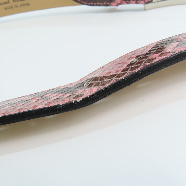 実際に弊社で買取させて頂いたWACKO MARIA/ワコマリア GUILTY PARTIES PYTHON LEATHER BELT/パイソンレザーベルト ピンク 34の画像 6枚目