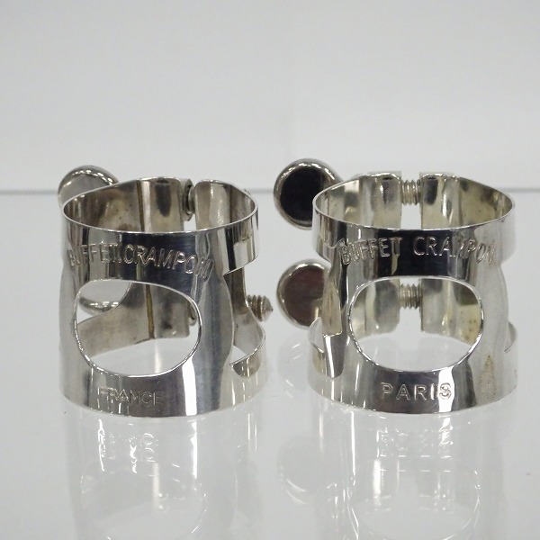 実際に弊社で買取させて頂いたBuffet Crampon/ビュッフェ・クランポン クラリネット用 リガチャー シルバー  2個セット