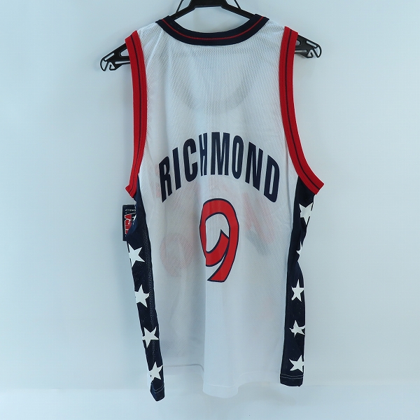 実際に弊社で買取させて頂いた【未使用】Champion/チャンピオン アメリカ代表 オリンピック ドリームチーム ユニフォーム #9 ミッチ・リッチモンド/白/40の画像 1枚目