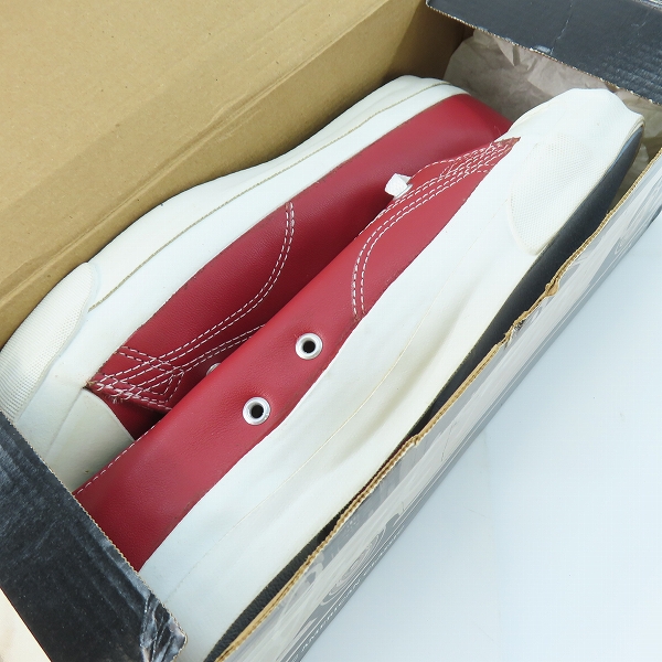 実際に弊社で買取させて頂いたCONVERSE/コンバース USA製 JACK PURCELL LOW RED LEATHER スニーカー 19653/9の画像 7枚目