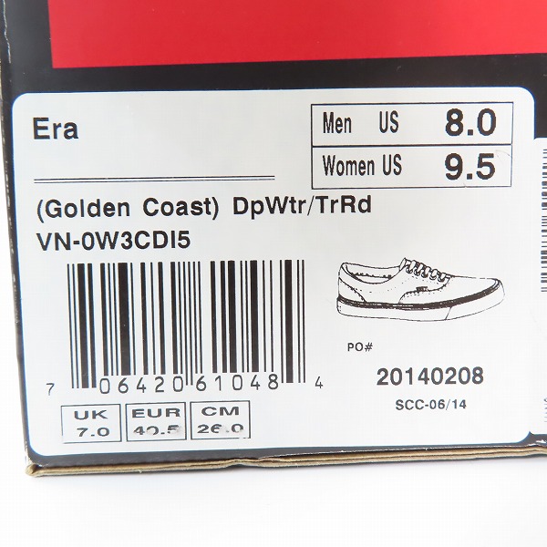 実際に弊社で買取させて頂いたVANS/バンズ Era/エラ Golden Coast スニーカー/VN-0W3CDI5 /US8の画像 9枚目