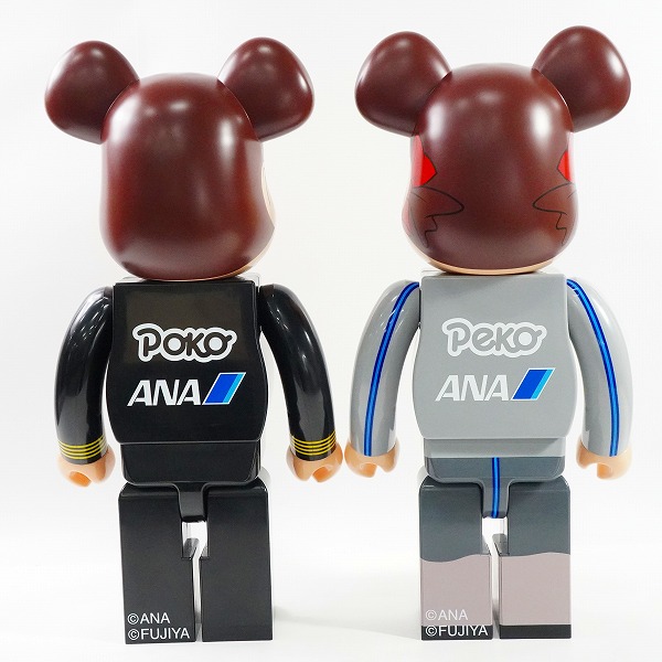 実際に弊社で買取させて頂いた★(2)【未使用】MEDICOM TOY/メディコムトイ BE@RBRICK/ベアブリック ANA CA10代目 ペコちゃん & CAPTAIN ポコちゃん 1000%の画像 3枚目