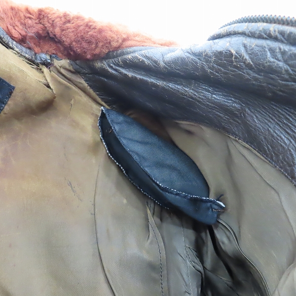 実際に弊社で買取させて頂いたA.PRITZKER & SONS社製 US NAVY 55J14 ヴィンテージ/ビンテージ G-1 フライトジャケットの画像 4枚目