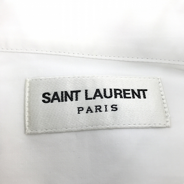実際に弊社で買取させて頂いた(1)【未使用】SAINT LAURENT/サンローラン 19SS プレーン 長袖シャツ 536096 Y216W/36の画像 2枚目