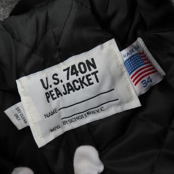 実際に弊社で買取させて頂いたSchott/ショット U.S.740N PEA JACKET Pコート /34の画像 2枚目