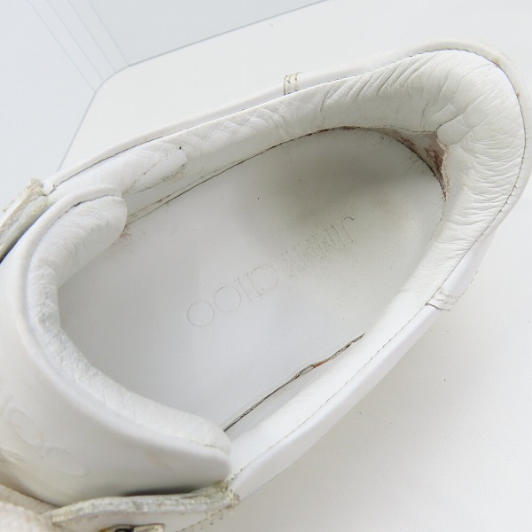 実際に弊社で買取させて頂いたJIMMY CHOO/ジミーチュウ スタッズ レザースニーカー/41の画像 4枚目