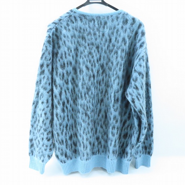 実際に弊社で買取させて頂いたWACKO MARIA/ワコマリア GUILTY PARTIES レオパード/ヒョウ柄 モヘア/ナイロン/ウール カーディガン ブルー系/XLの画像 1枚目
