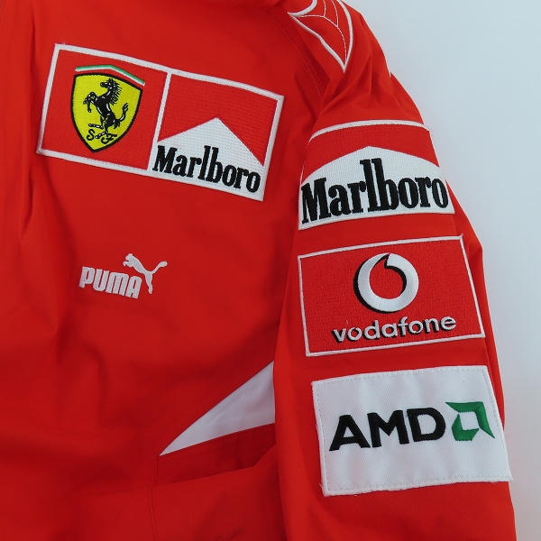 実際に弊社で買取させて頂いたPUMA×FERRARI/プーマ×フェラーリ Marlboro ボーダフォン AMD 袖 パッチ付き ジャケット/Lの画像 8枚目