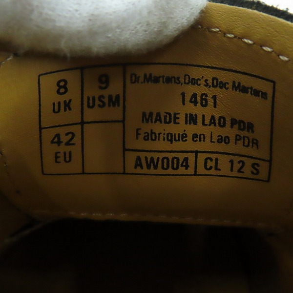 実際に弊社で買取させて頂いたDr.Martens/ドクターマーチン 3EYE BOOTS 3ホールブーツ ブラック 1461/1183002/UK8の画像 5枚目