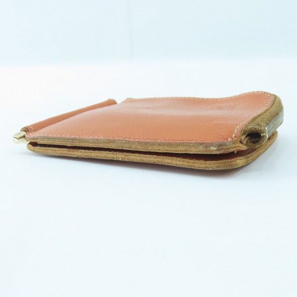 実際に弊社で買取させて頂いたIL BISONTE/イルビゾンテ レザー マネークリップウォレット コインケース付きの画像 2枚目