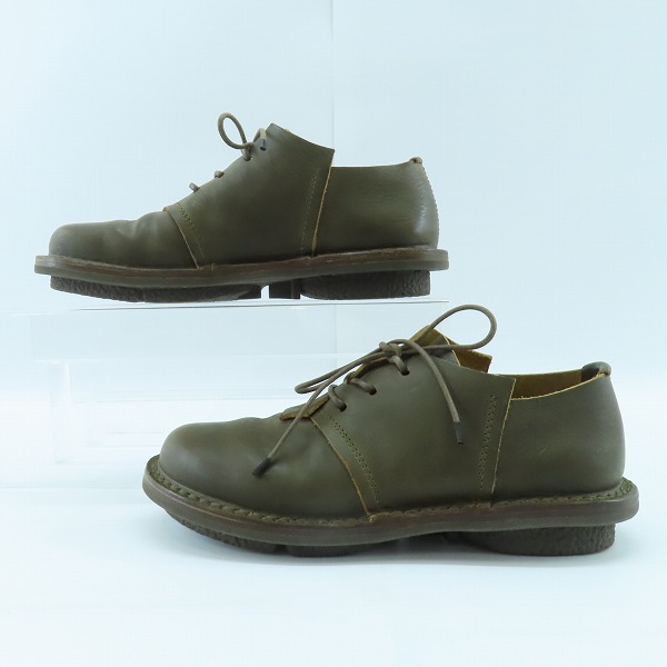 実際に弊社で買取させて頂いたTrippen/トリッペン レザーレースアップシューズ/カーキ系の画像 3枚目
