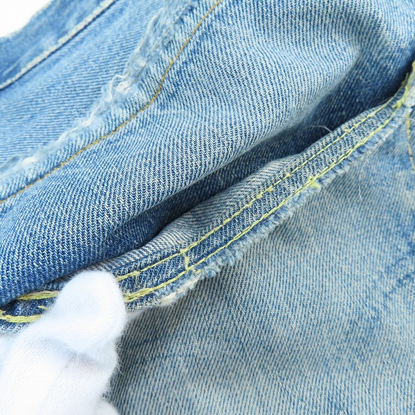 実際に弊社で買取させて頂いたLEVI'S/リーバイス ヴィンテージ 501 刻印E/点々 ビッグE 均等V/足長R ボタンフライ デニムパンツの画像 3枚目