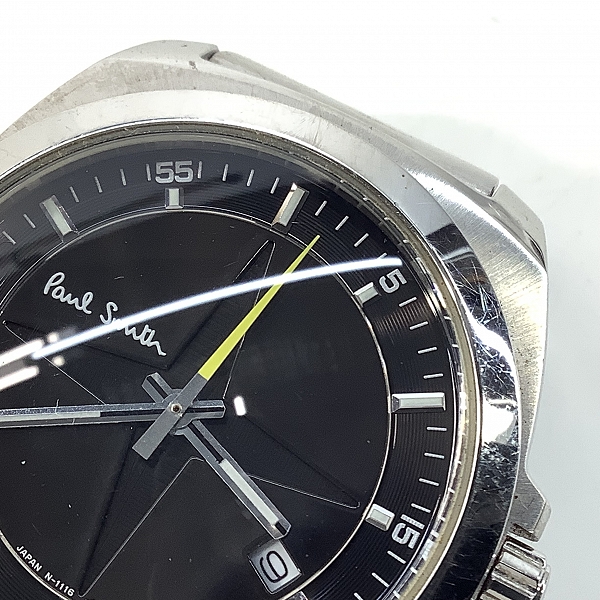 実際に弊社で買取させて頂いたPaul Smith/ポールスミス ラウンド シルバー デイト クォーツ 腕時計 1116-S060761【動作未確認】の画像 5枚目