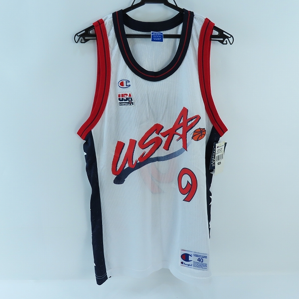 実際に弊社で買取させて頂いた【未使用】Champion/チャンピオン アメリカ代表 オリンピック ドリームチーム ユニフォーム #9 ミッチ・リッチモンド/白/40