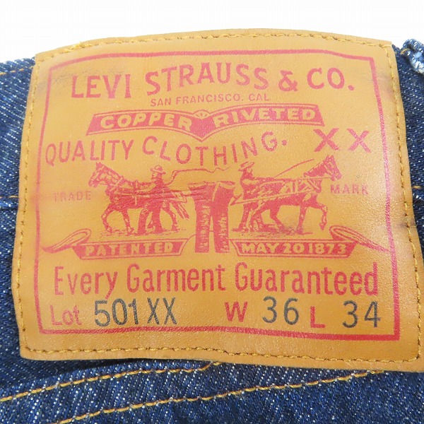 実際に弊社で買取させて頂いたLEVIS/リーバイス  LVC/VINTAGE CLOTHING 501XX 復刻1937年モデル シンチバック デニムパンツ 37501-0015/W36L34の画像 2枚目