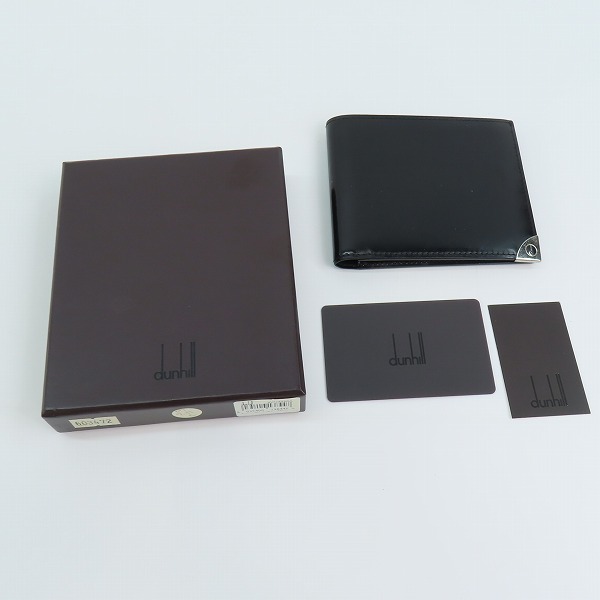 実際に弊社で買取させて頂いたdunhill/ダンヒル  レザー 2つ折り財布/ウォレット ブラック の画像 7枚目