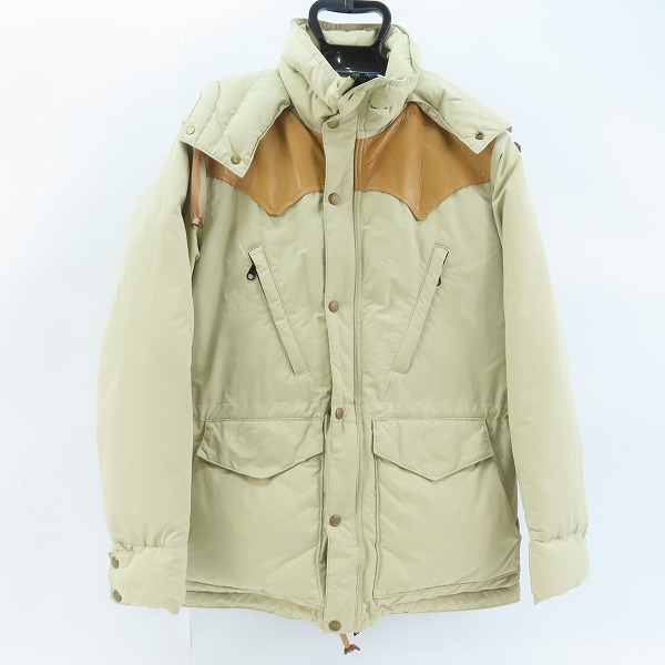実際に弊社で買取させて頂いたRocky Mountain Featherbed×BEAMS/ロッキーマウンテンフェザーベッド×ビームス ダウンジャケット レザー切替 38