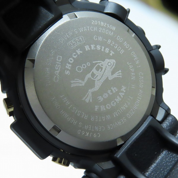 実際に弊社で買取させて頂いたG-SHOCK/Gショック MASTER OF G-SEA FROGMAN/フロッグマン 30周年記念 GW-8230B-9AJRの画像 4枚目