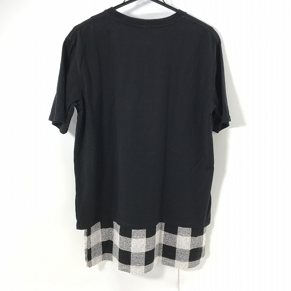 実際に弊社で買取させて頂いたNUMBER (N)INE/ナンバーナイン KOOKS チェック切替 ロング丈 Tシャツ /3の画像 1枚目