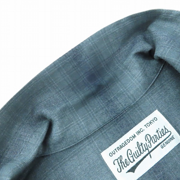 実際に弊社で買取させて頂いたWACKO MARIA/ワコマリア GUILTY PARTIES オンブレチェック 長袖 オープンカラーシャツ グレー系/XLの画像 4枚目