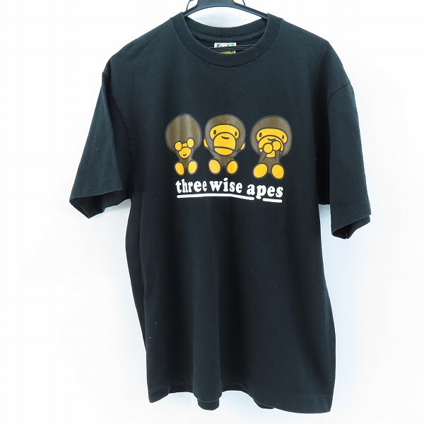 実際に弊社で買取させて頂いたA BATHING APE/ア ベイシング エイプ Three Wise Apes Baby Milo/ベビーマイロ 半袖 Tシャツ/L