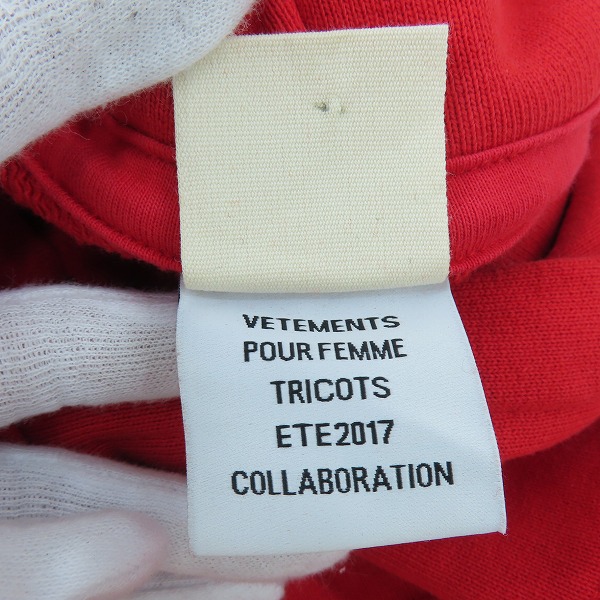 実際に弊社で買取させて頂いたVETEMENTS×Champion/ヴェトモン×チャンピオン 17SS REVERSE WEAVE/リバースウィーブパーカー/Mの画像 3枚目