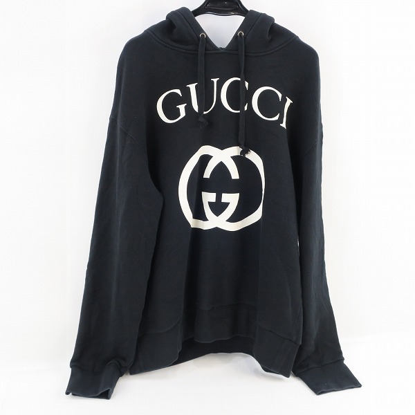 実際に弊社で買取させて頂いたGucci/グッチ 18AW インターロッキングG プルオーバーパーカー 475374 X3Q25/XL