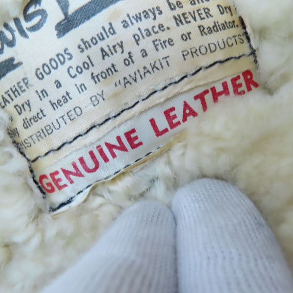 実際に弊社で買取させて頂いたLewis Leathers/ルイスレザー 70s ビンテージ B-3フライトジャケットの画像 3枚目