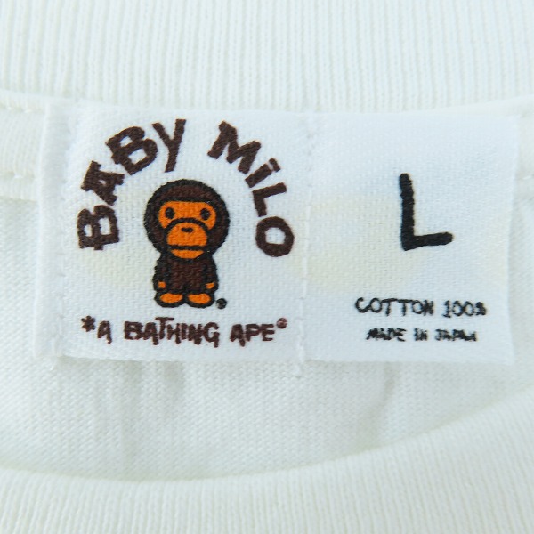 実際に弊社で買取させて頂いたA BATHING APE/アベイシングエイプ  BABY MILOタグ 半袖Tシャツ Lの画像 2枚目