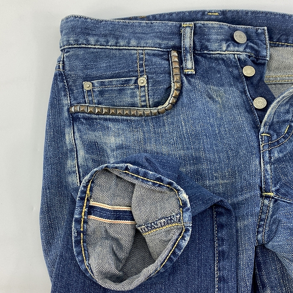 実際に弊社で買取させて頂いたHYSTERIC GLAMOUR/ヒステリックグラマー デニムパンツ スタッズ/ダメージ加工/VCR加工 0224AP08/28の画像 5枚目